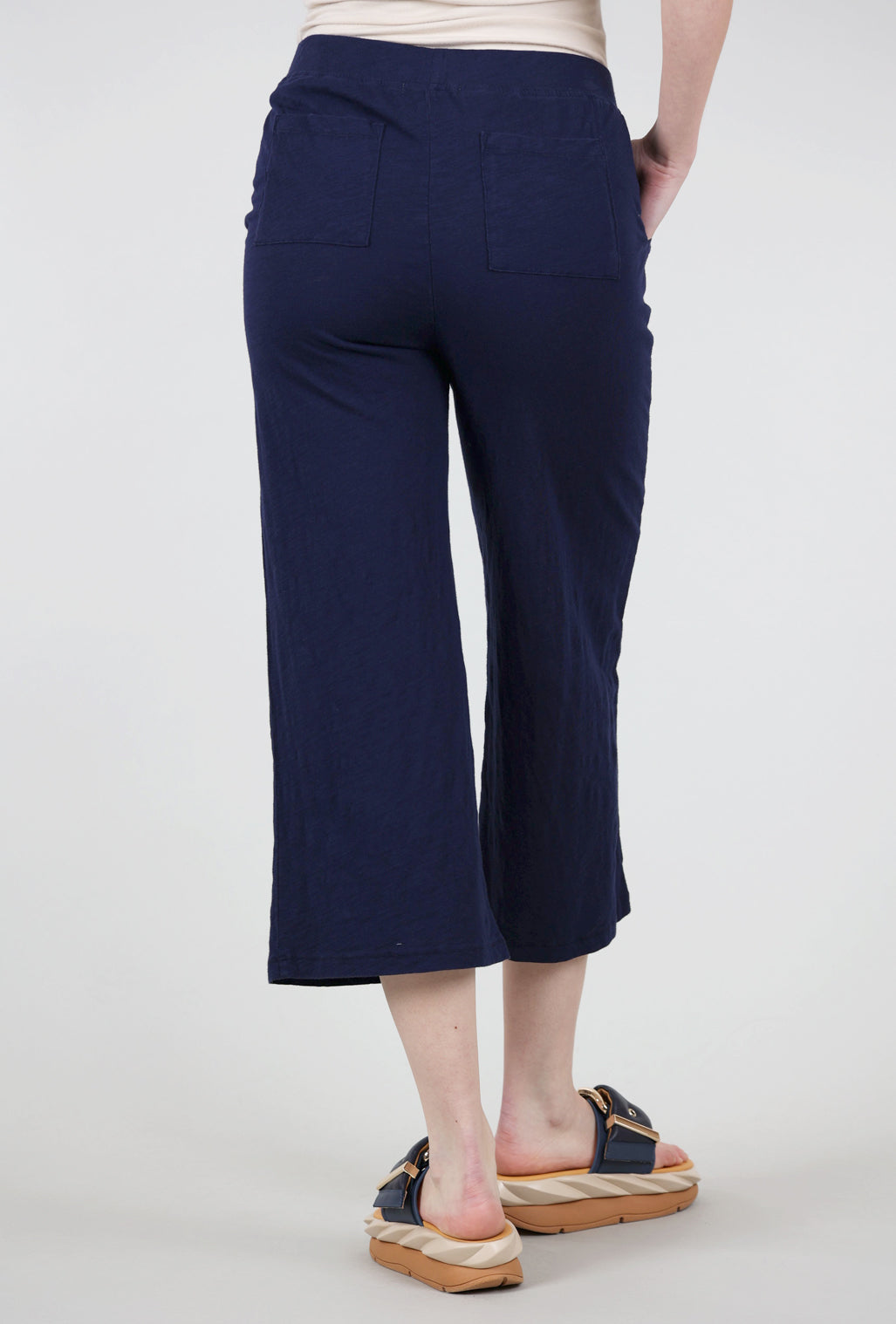 Mododoc Wide Leg Crop Pants, Navy 