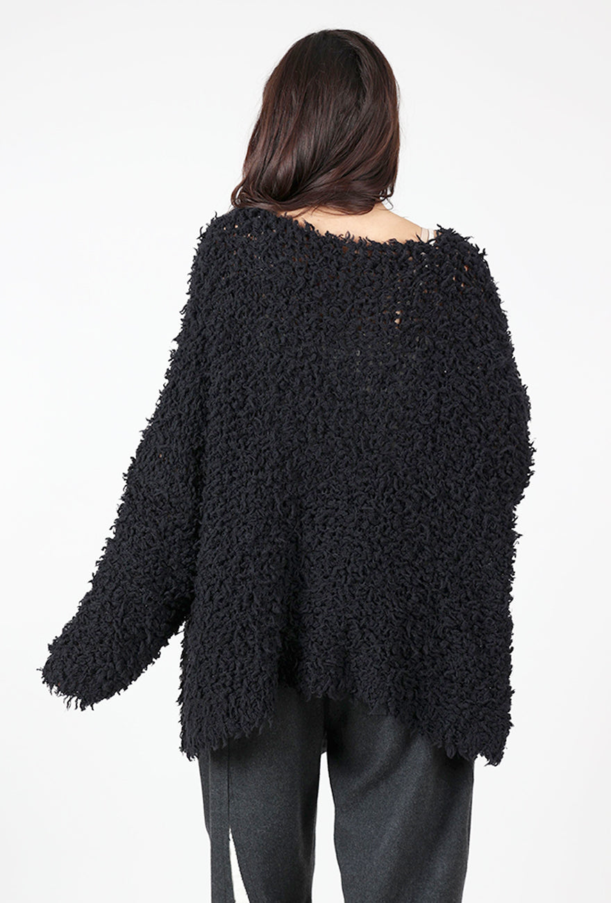 Exacto Shaggy Sweater, Black