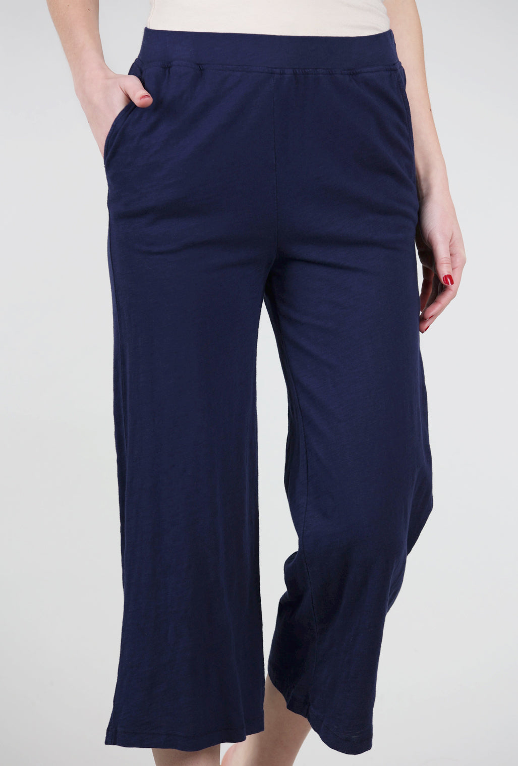 Mododoc Wide Leg Crop Pants, Navy 