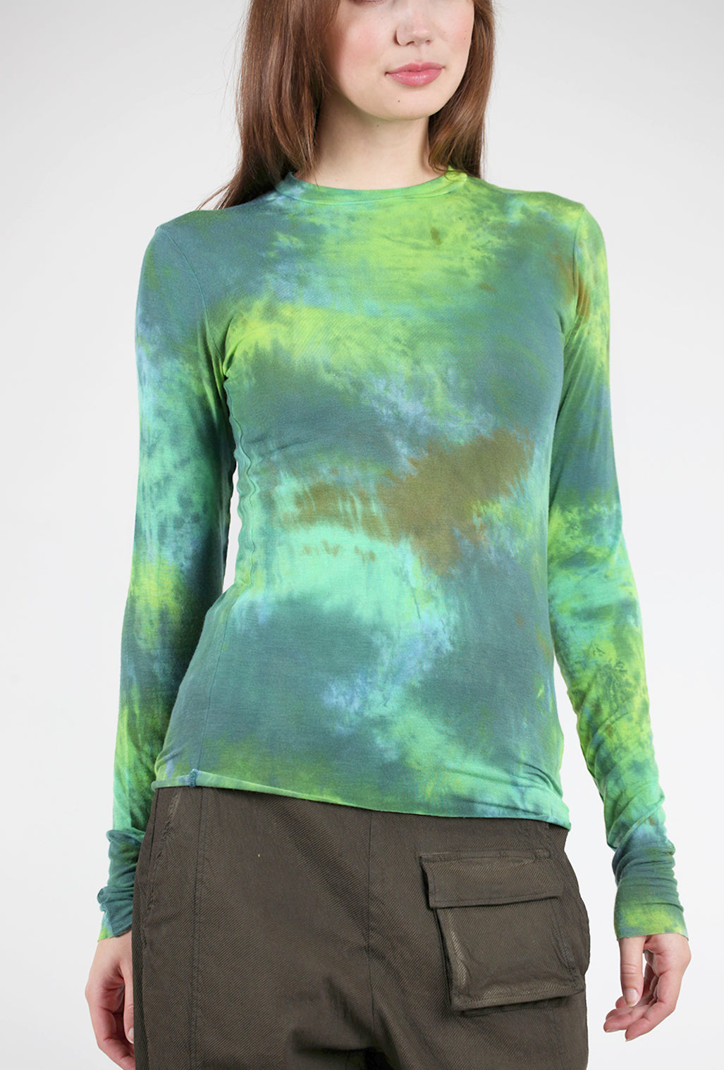 Heyne Bogut HB Cashmere-Blend Tee, Green Smoosh 