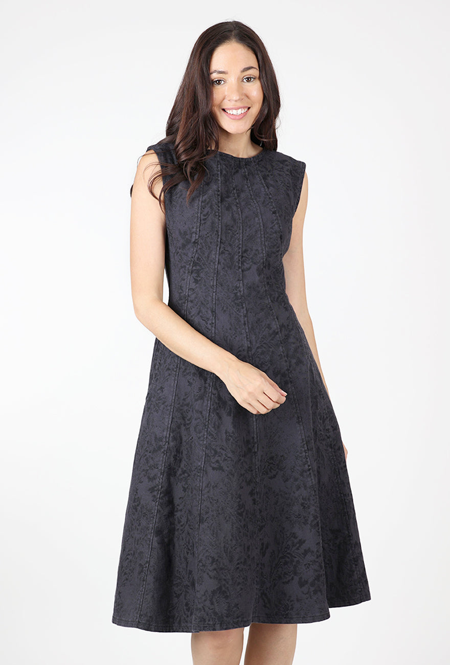 New Directions Dress, Grape Lace Denim