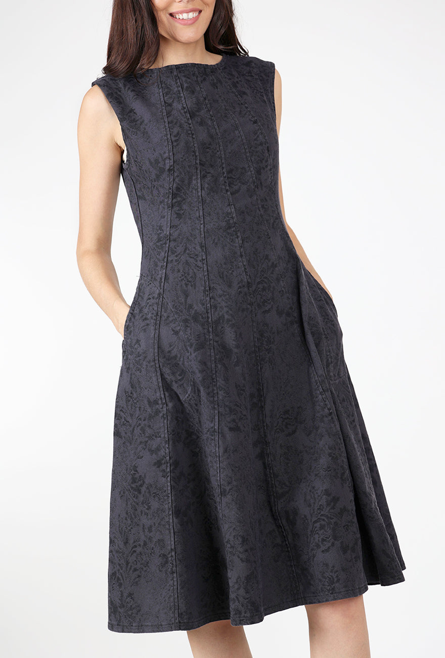 New Directions Dress, Grape Lace Denim