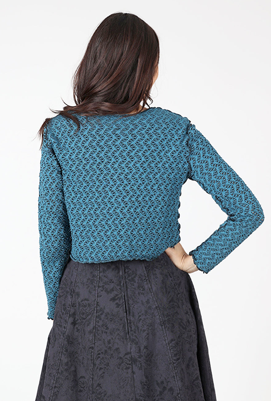 Crochet Crop Cardie, Peacock