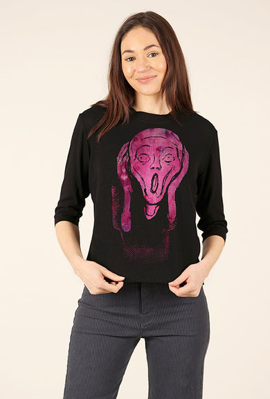 Heyne Bogut The Scream Half-Sleeve Tee, Black/Purple 
