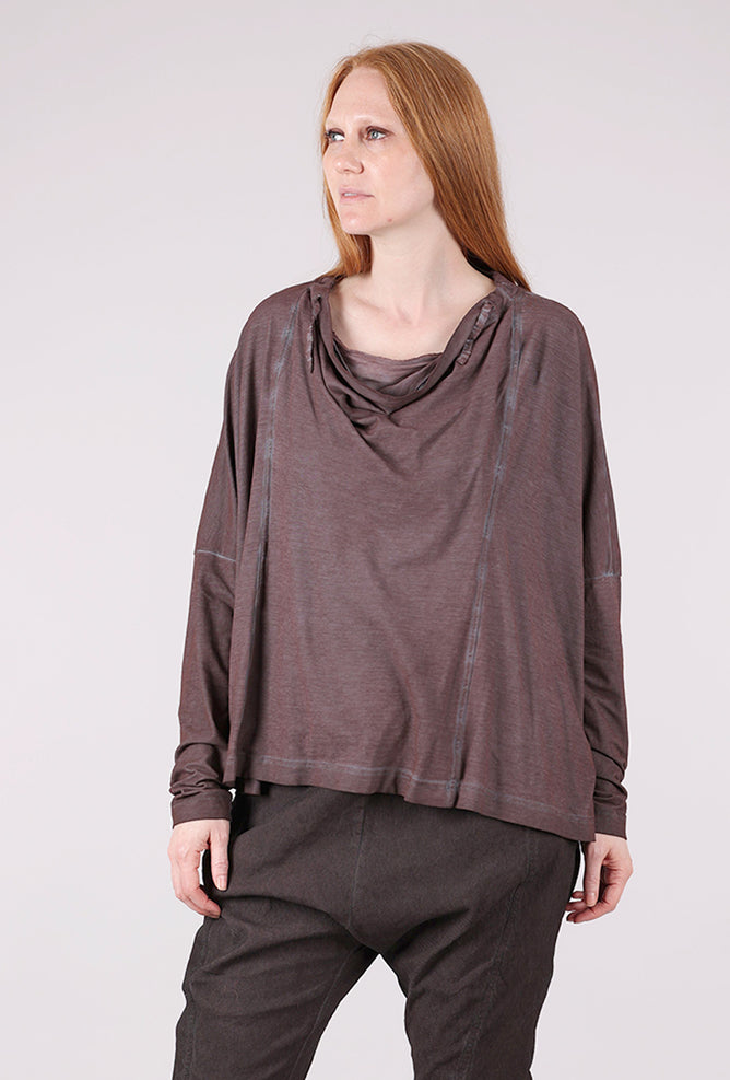 Rundholz Drape Neck Bubble Top, Flamingo Cloud 