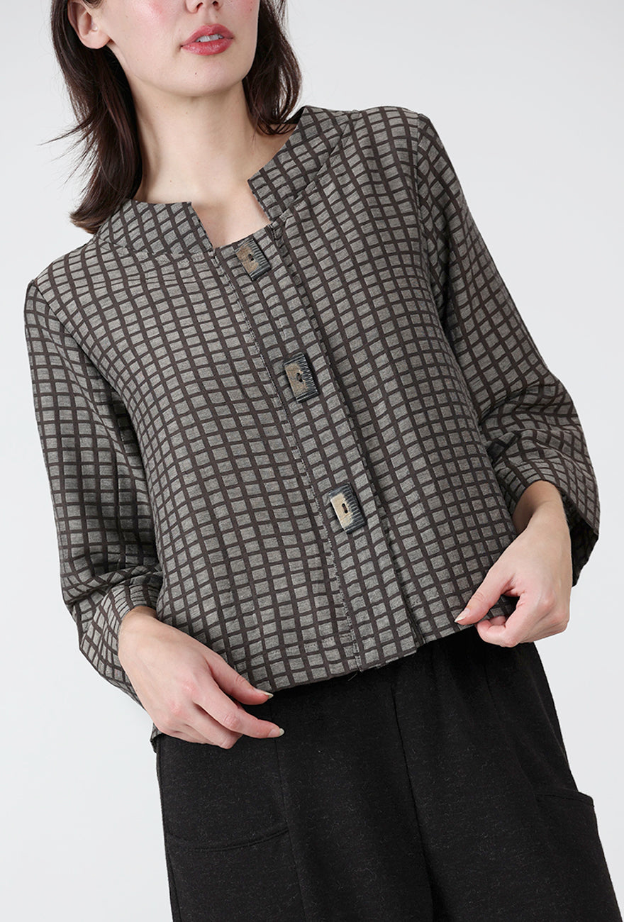 Niche Ava Jacket Blouse, Brown Tiles 