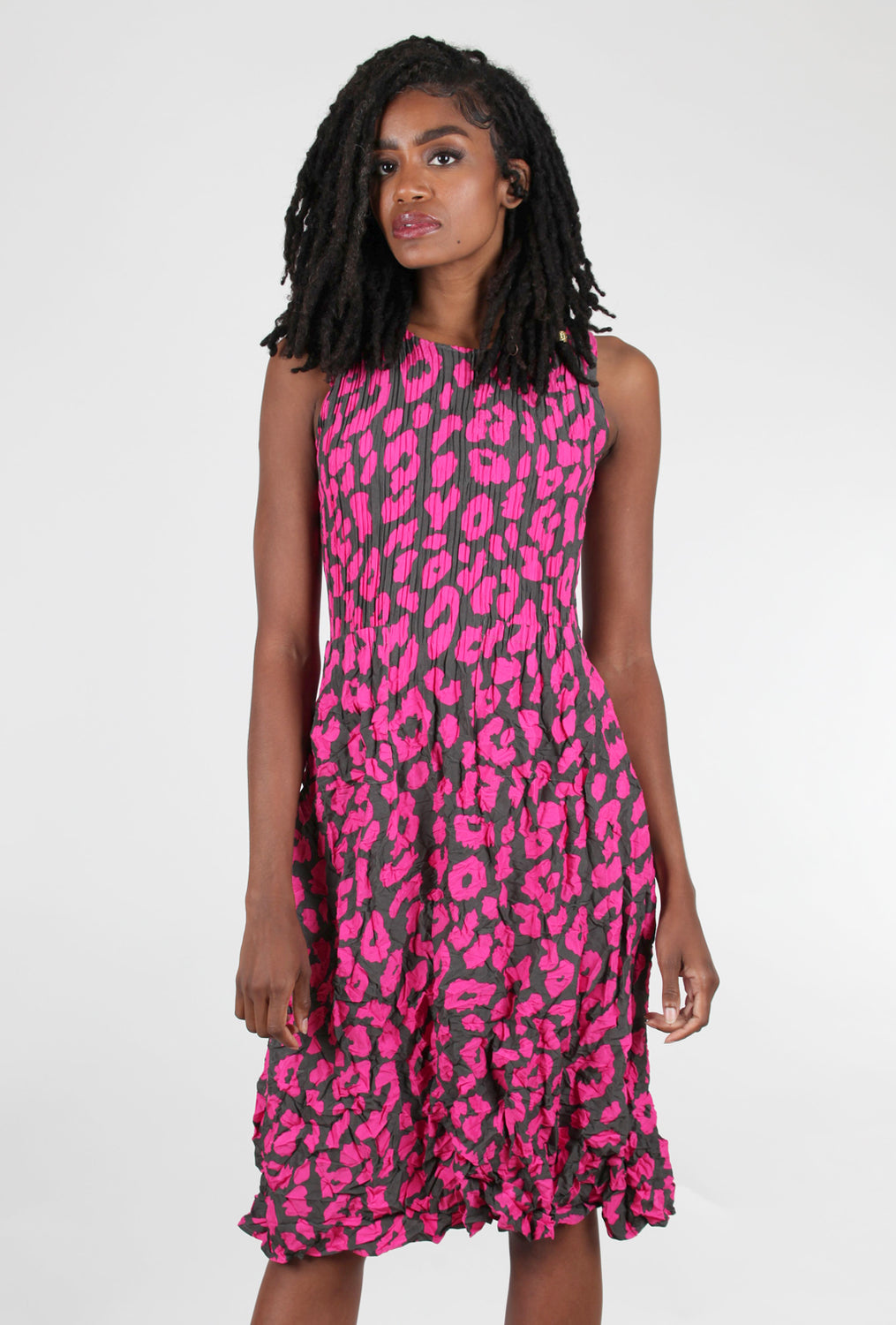 Alquema Smash Pocket Tank Dress, Pink Leopard 