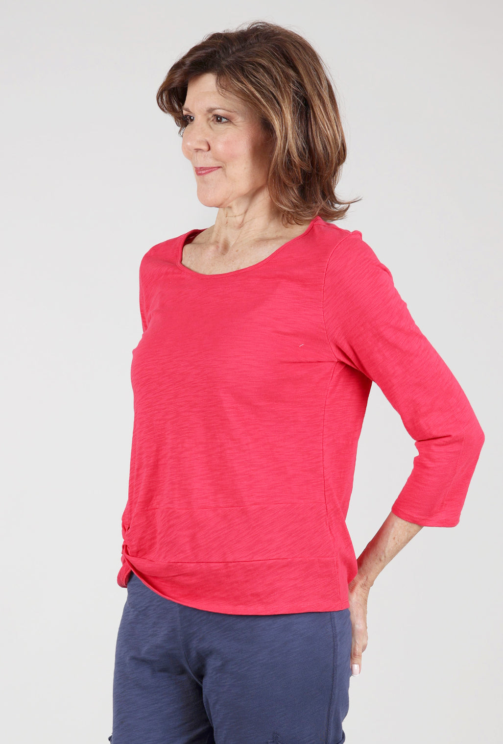 Habitat Cotton Pebble Side Twist Tee, Rose 