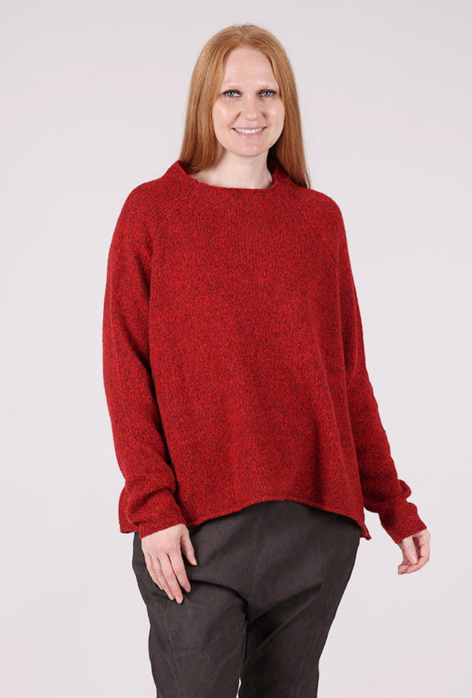 Rundholz Melange Raglan Swing Sweater, Rose 