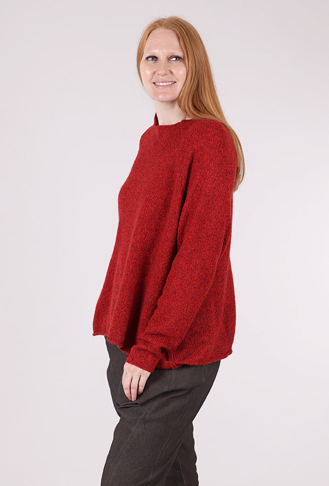 Rundholz Melange Raglan Swing Sweater, Rose 