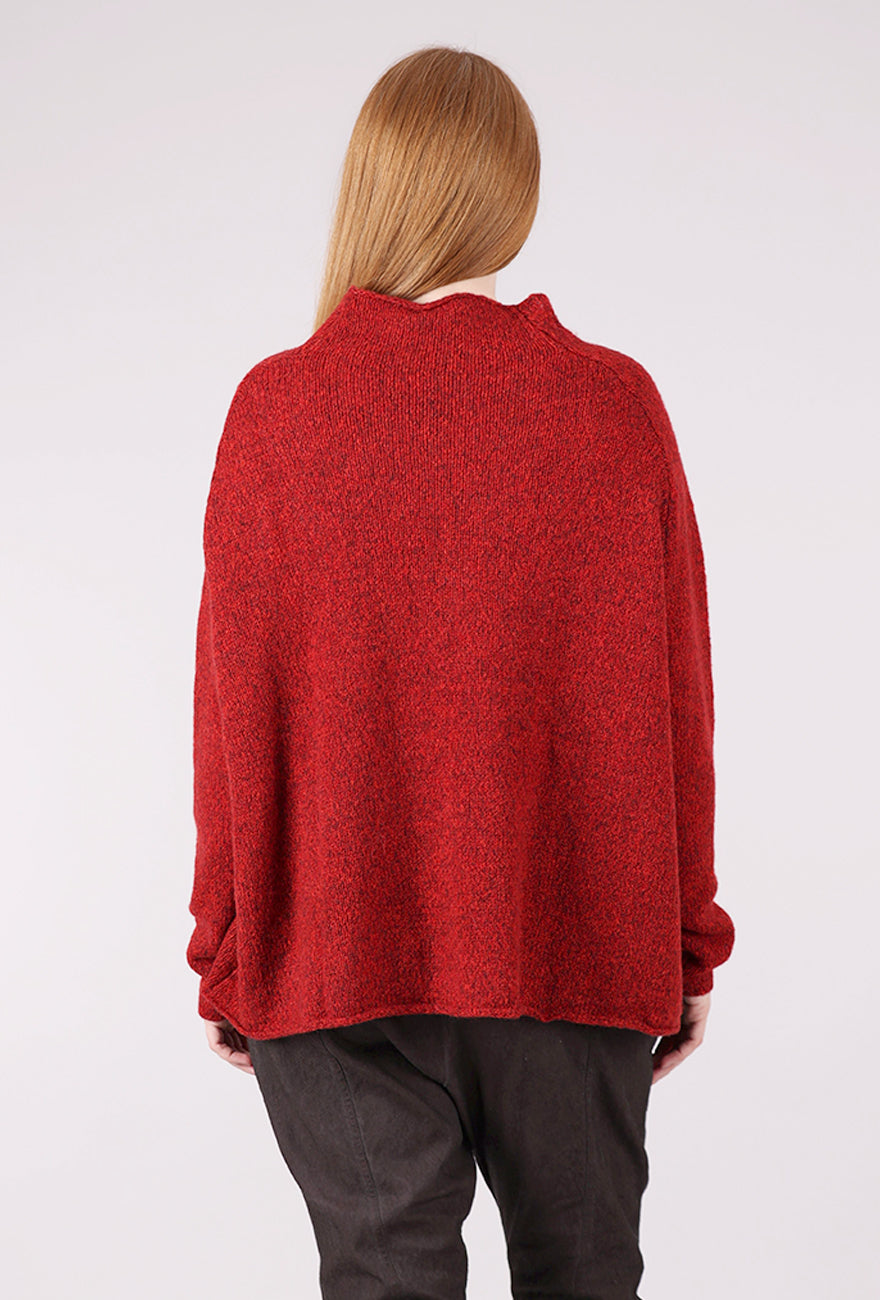Rundholz Melange Raglan Swing Sweater, Rose 