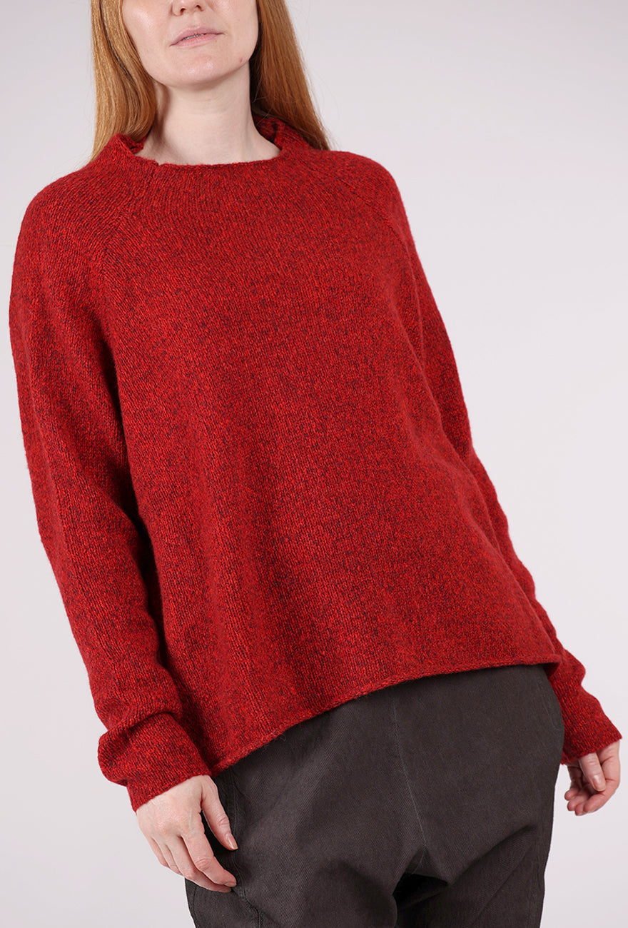 Rundholz Melange Raglan Swing Sweater, Rose 