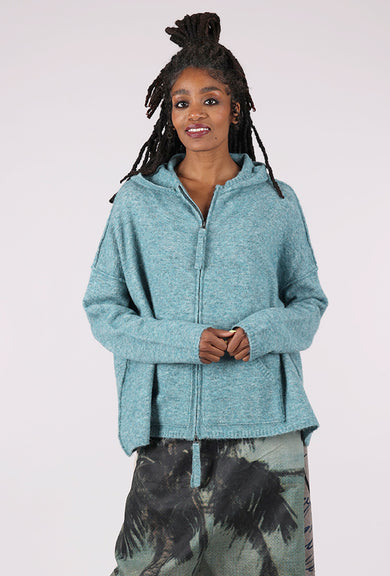 Rundholz Splendid Melange Zip Sweater, Lagoon 