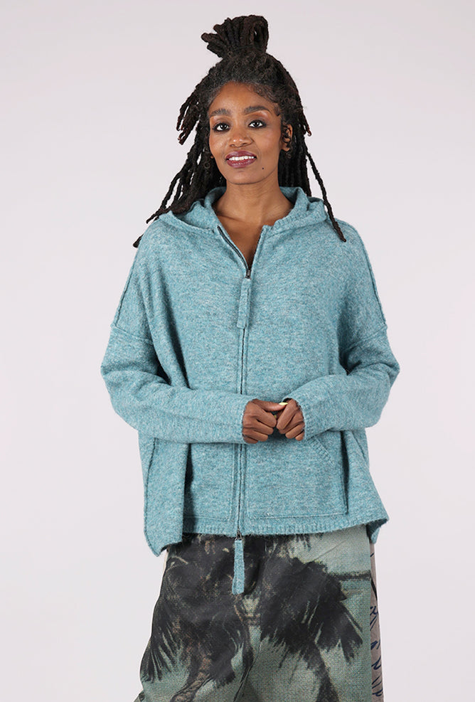 Rundholz Splendid Melange Zip Sweater, Lagoon 