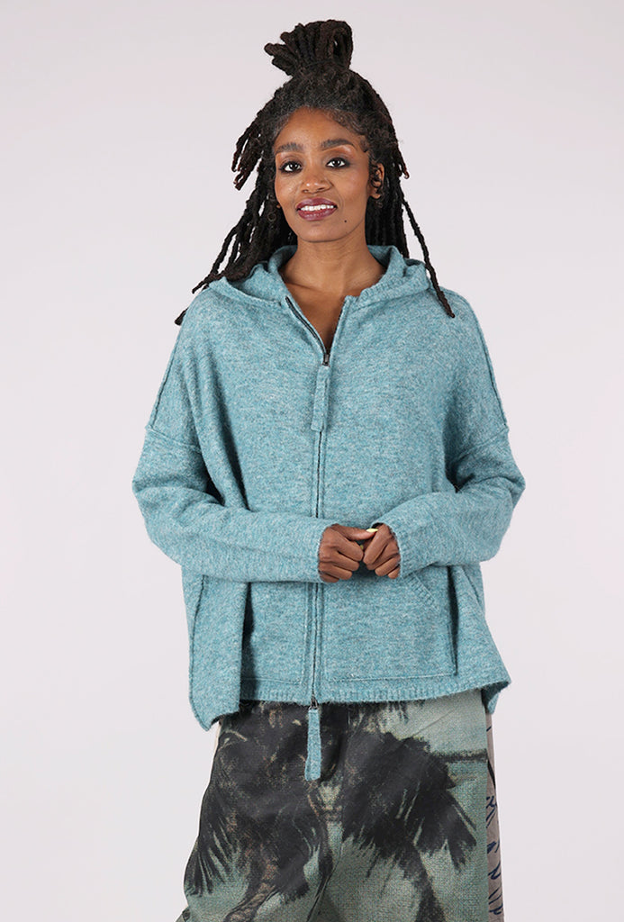 Rundholz DIP Splendid Melange Zip Sweater, Lagoon – Evie Lou