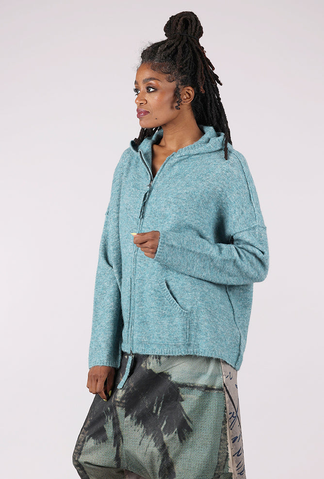 Rundholz Splendid Melange Zip Sweater, Lagoon 