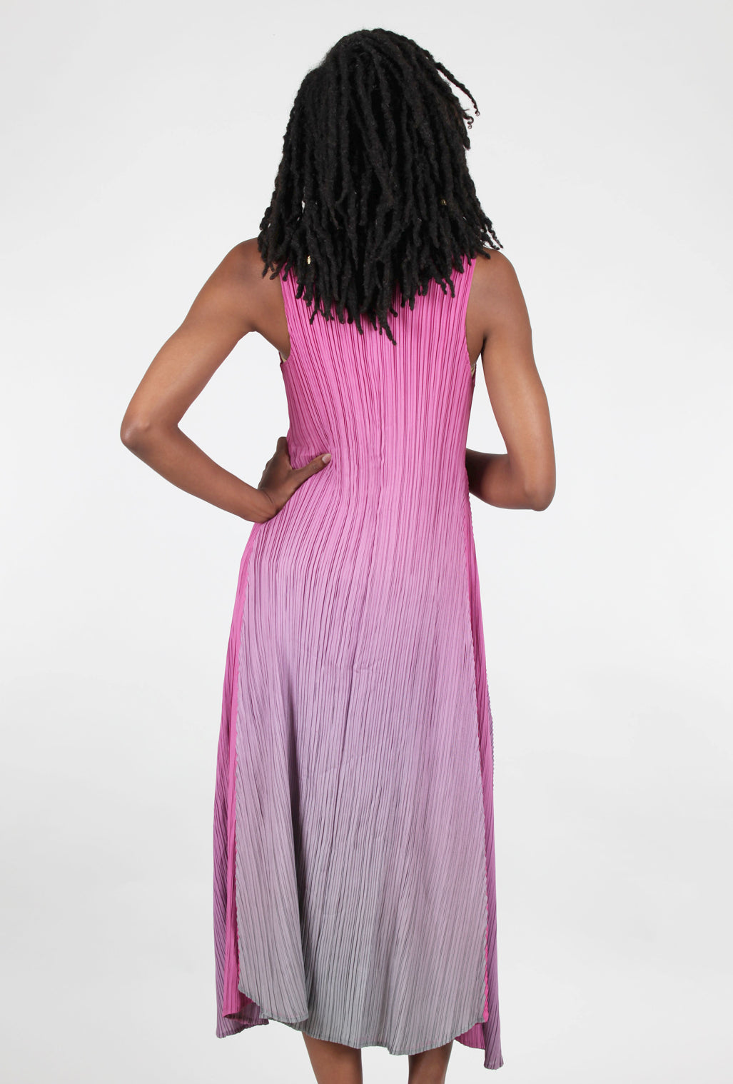 Alquema Long Estrella Dress, Fuchsia Ombre 