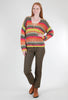 Alembika Fuzzy Stripes Grandpa Cardie, Pink Mix 