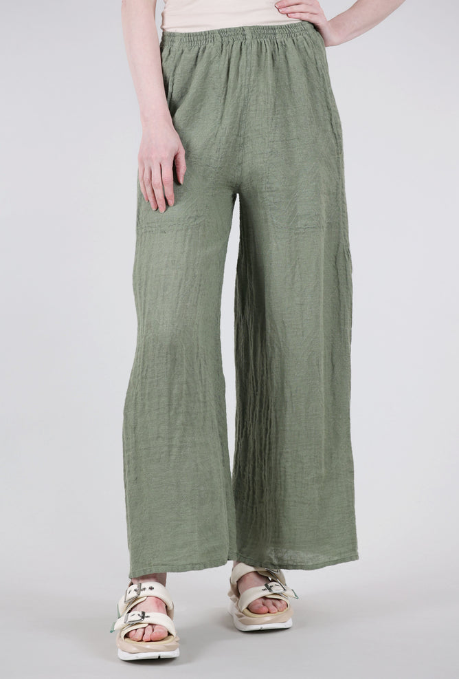 Eterea Linen Flow Pant, Olive 