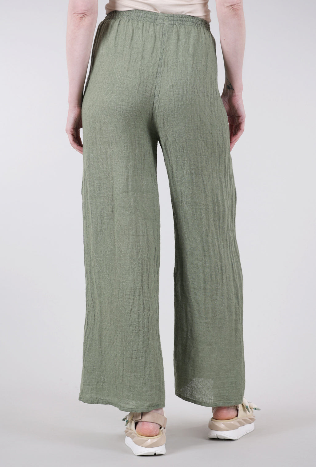 Eterea Linen Flow Pant, Olive 