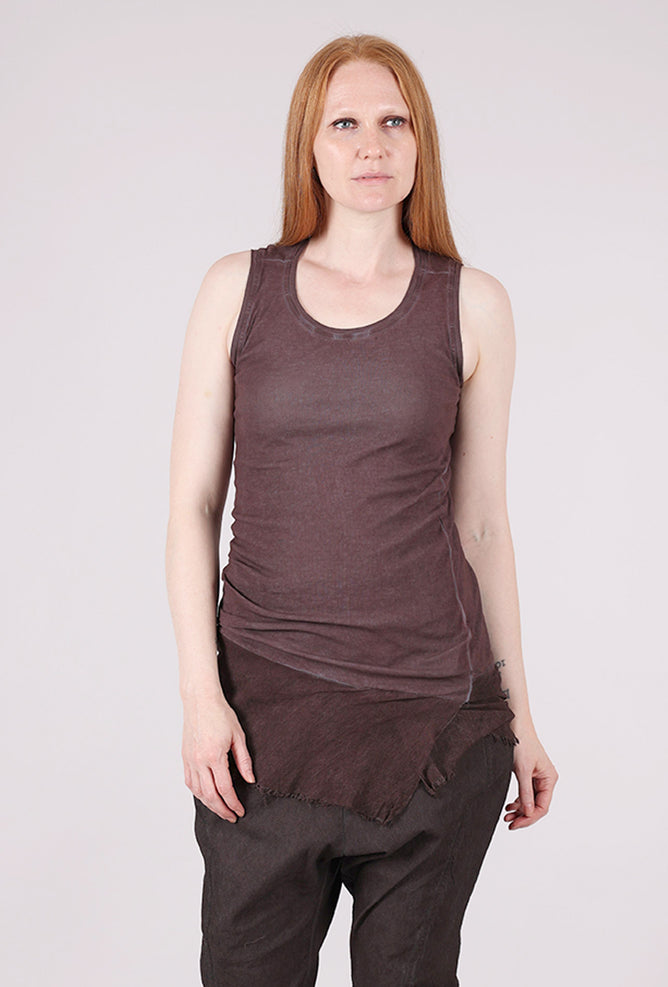 Rundholz Tulle Trim Long Ribbed Tank, Flamingo Cloud 