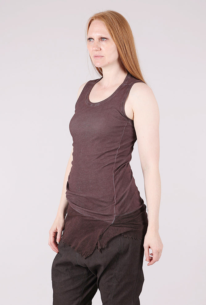 Rundholz Tulle Trim Long Ribbed Tank, Flamingo Cloud 