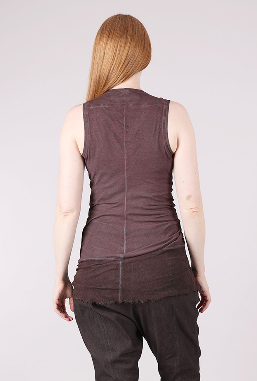 Rundholz Tulle Trim Long Ribbed Tank, Flamingo Cloud 