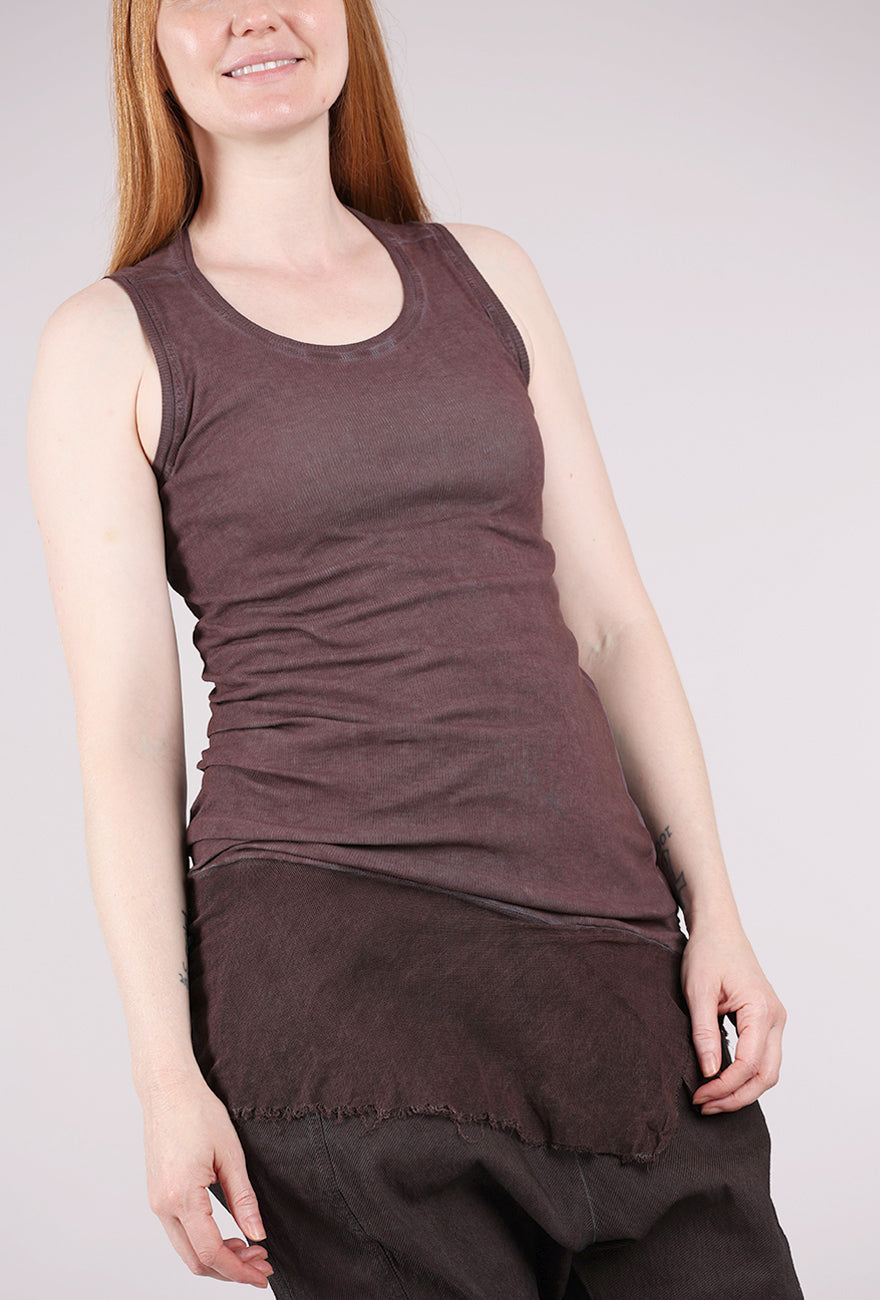 Rundholz Tulle Trim Long Ribbed Tank, Flamingo Cloud 