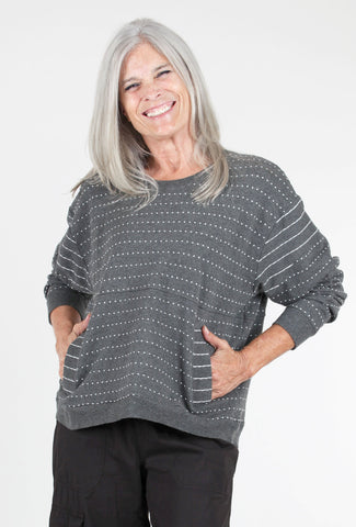 Mododoc Boxy Oversized Sweatshirt, Charcoal Heather 