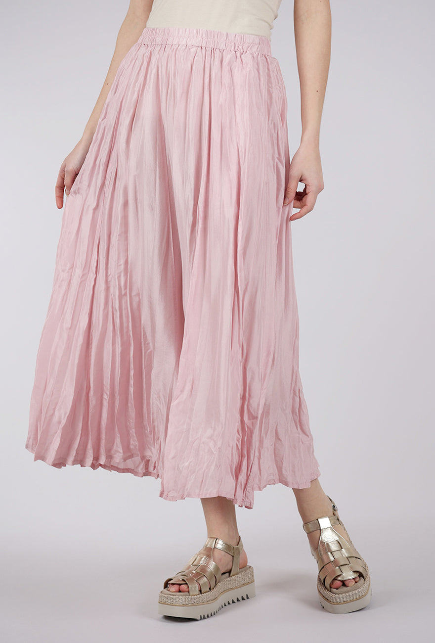 Grizas Crinkle Silk Skirt, Petal Pink 