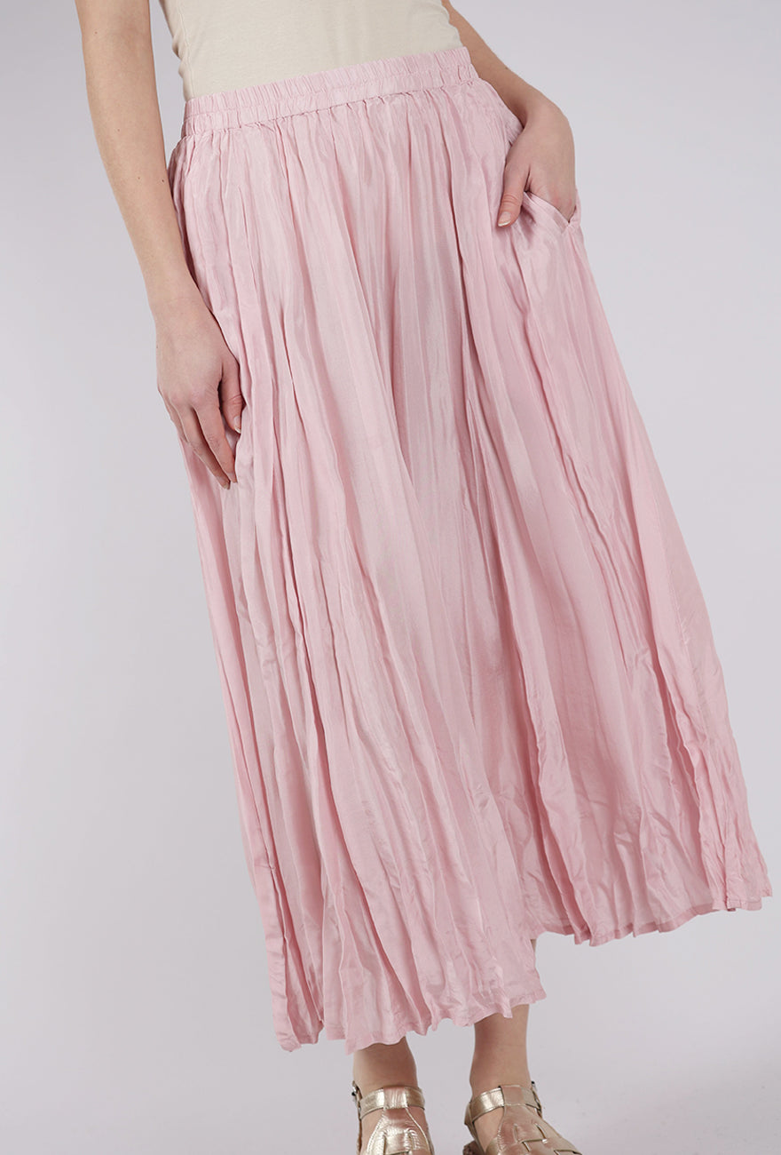 Grizas Crinkle Silk Skirt, Petal Pink 