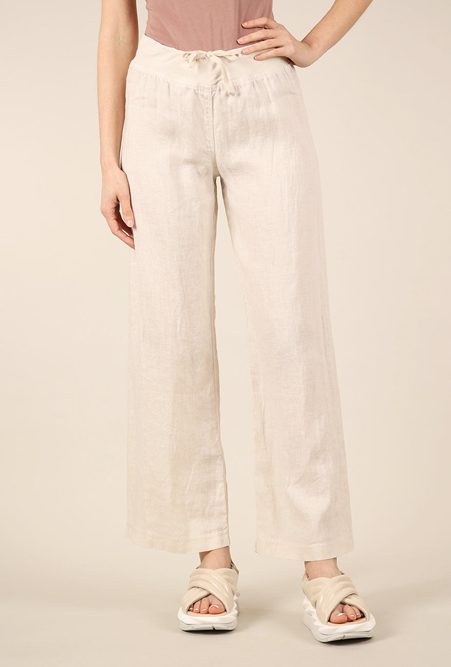 Cut Loose Linen Longer Walking Pant, Jicama 