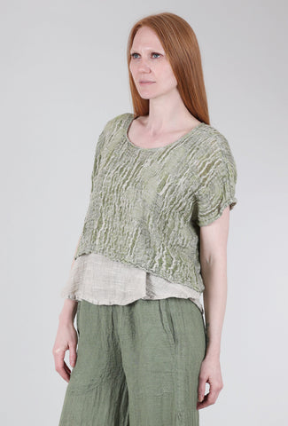 Linen Weave Cropped Top, Jungle