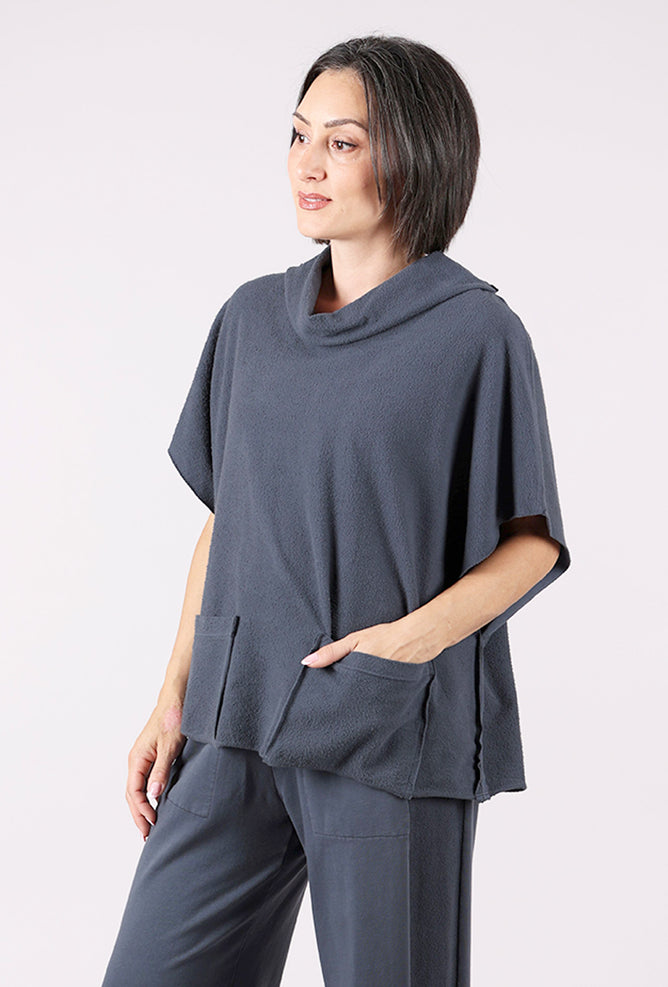 Fenini Fleece Pullover Topper Vest, Charcoal 