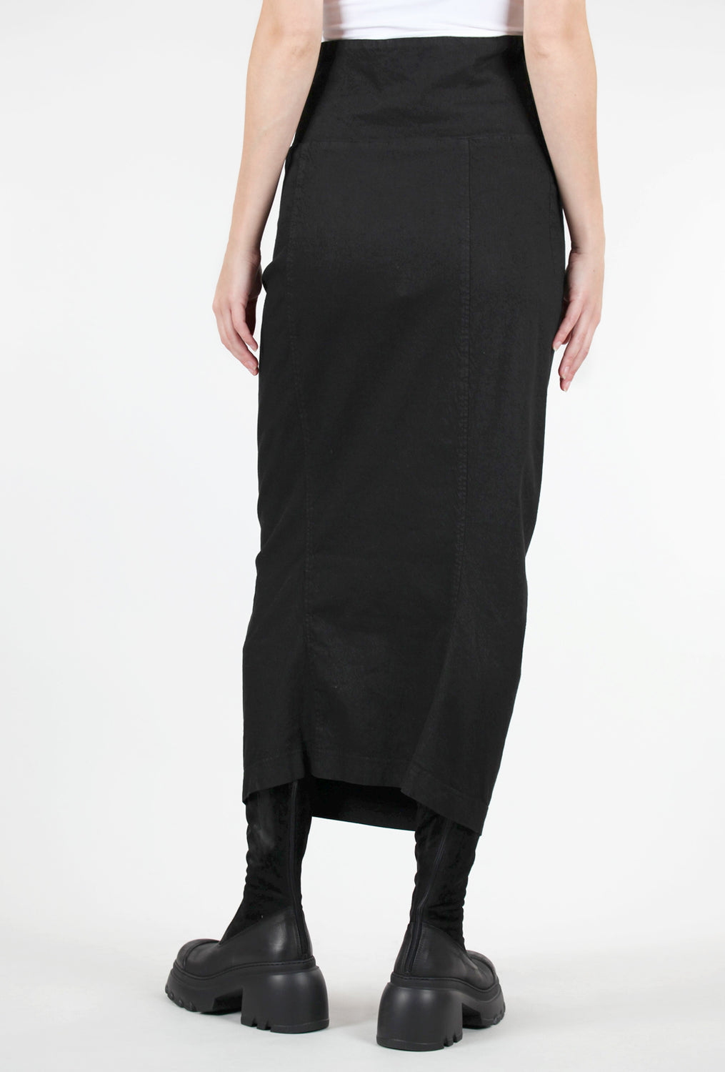 Rundholz Texture Twill Roll Waist Skirt, Black 