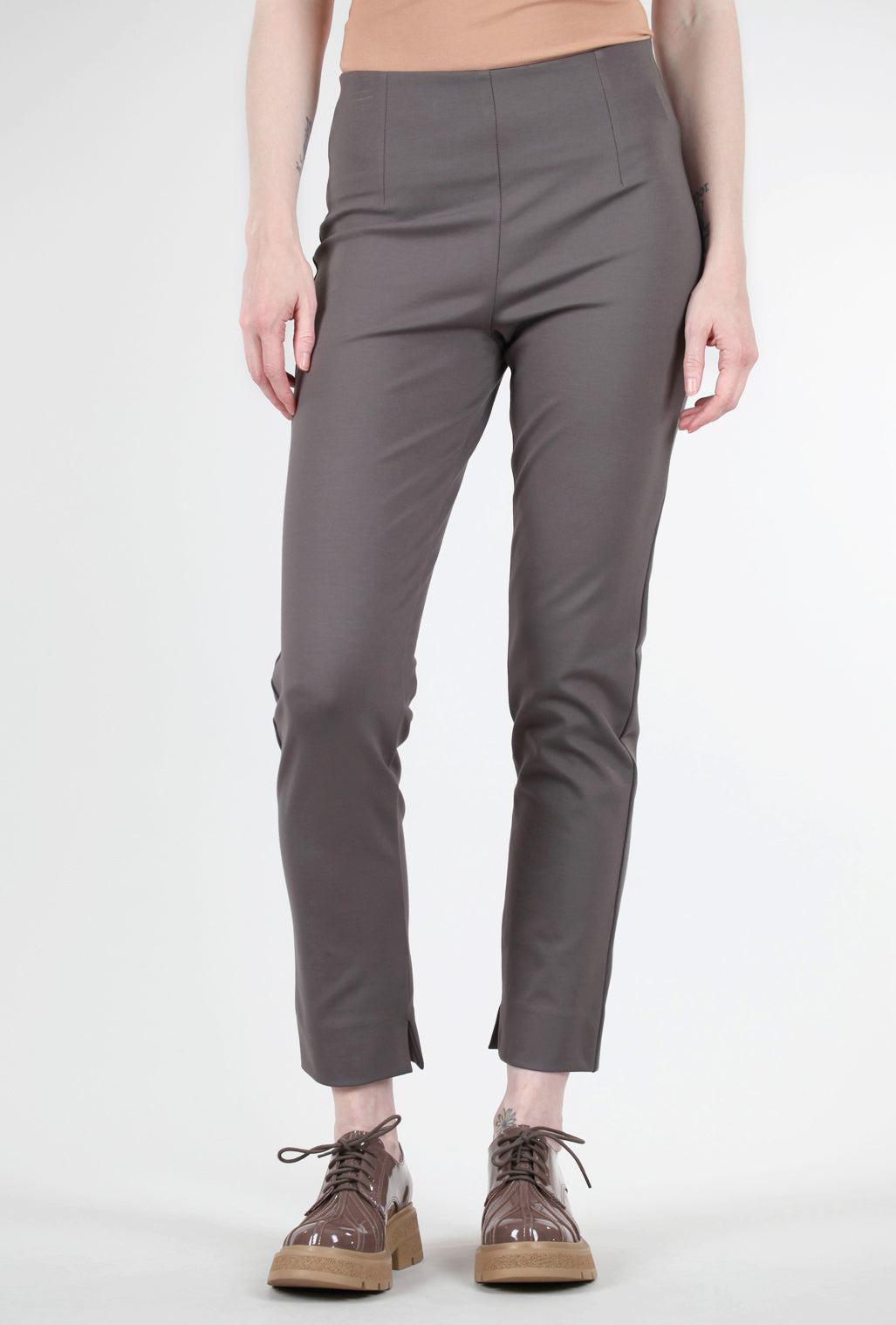 Equestrian Ponte Knit Zani Pant, Taupe 