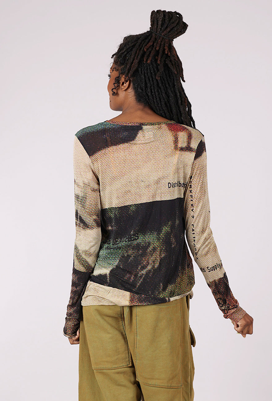 Rundholz Slippery Moire Top, Bermuda Print 
