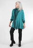 Fenini Contrast Thermal Hooded Cardie, Teal 