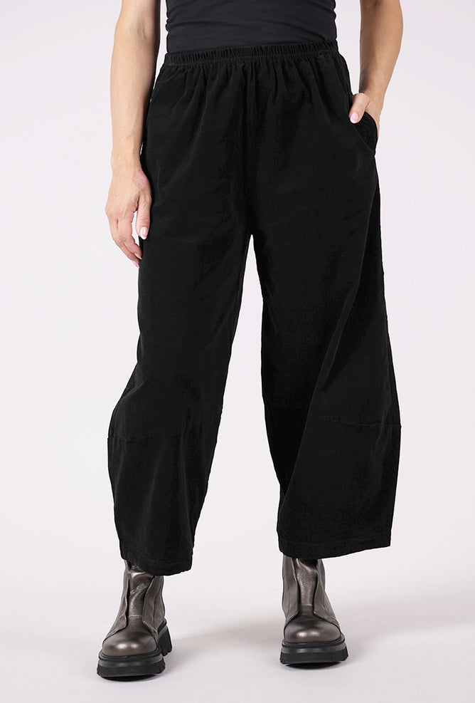 Cut Loose Mini Cord Lantern Pant, Black 