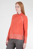 Kinross Cashmere Plaited Funnel Sweater, Lobster/Dune 
