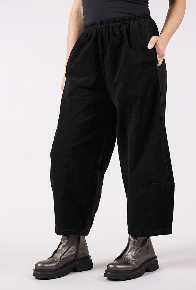 Cut Loose Mini Cord Lantern Pant, Black 