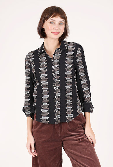 Habitat Embroidered Shaped Hem Shirt, Black 