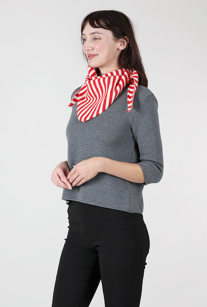 Salina Trading Co. Striped Triangle Scarf, Red/White 