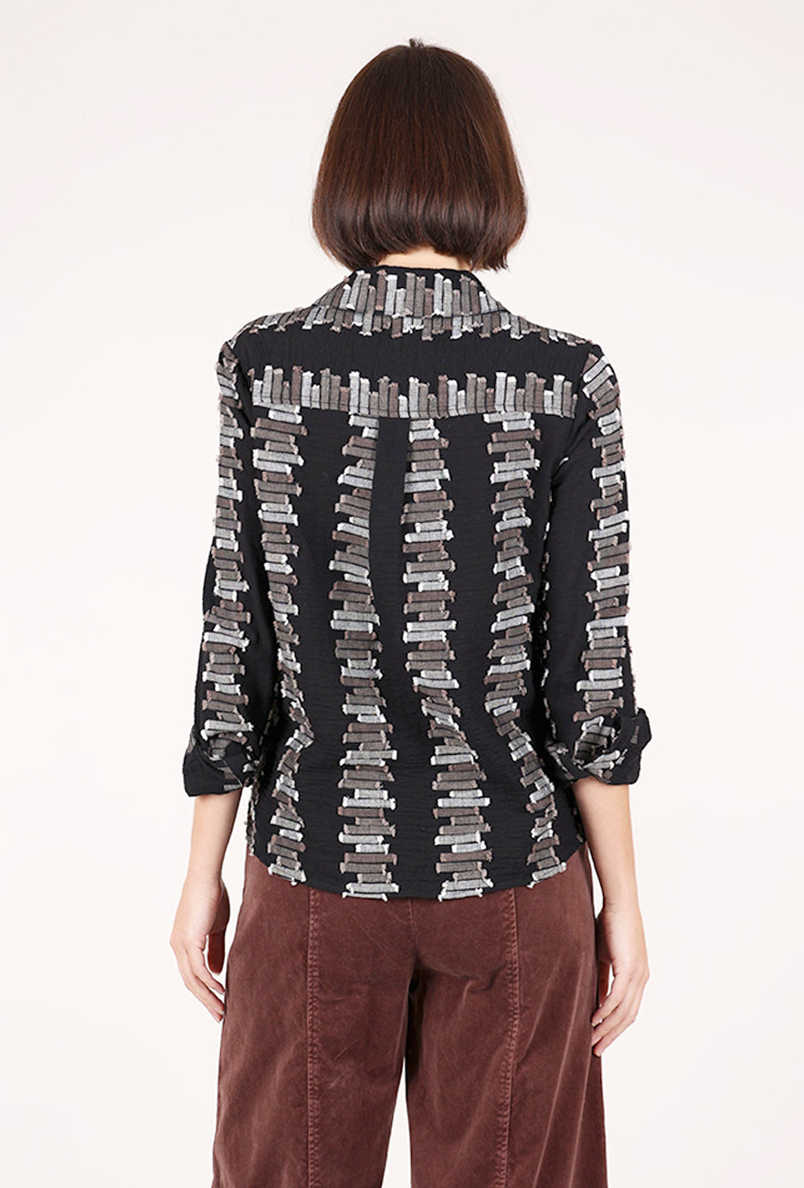 Habitat Embroidered Shaped Hem Shirt, Black 