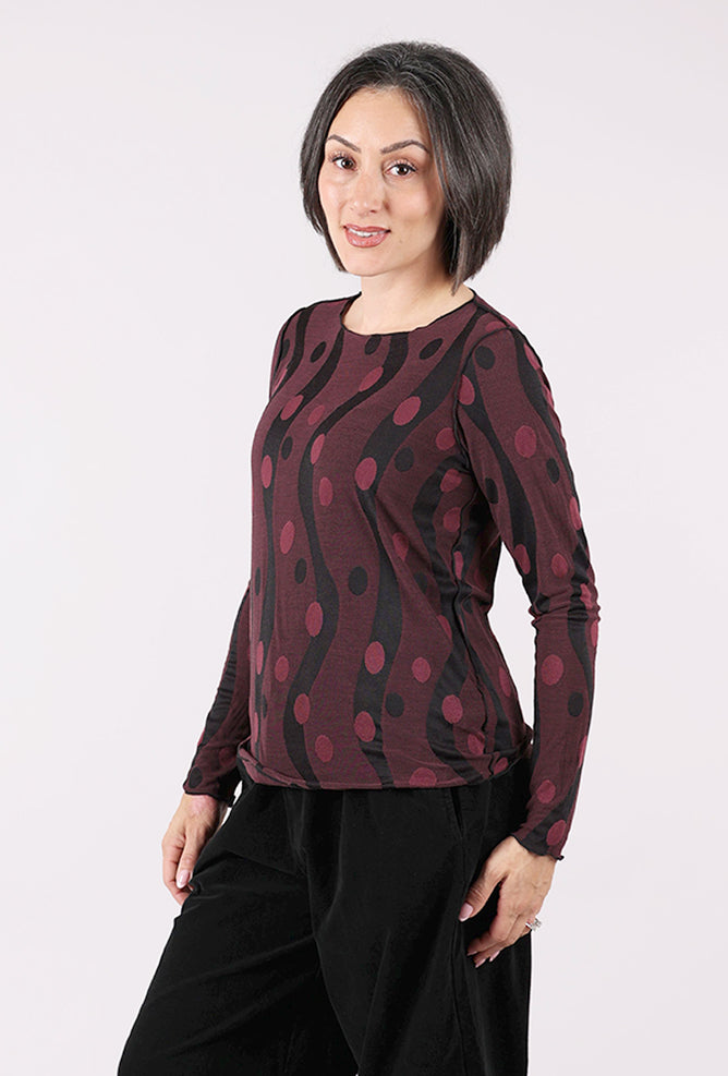 Cut Loose Dot Jacquard Pearl Edge Tee, Cinnabark 