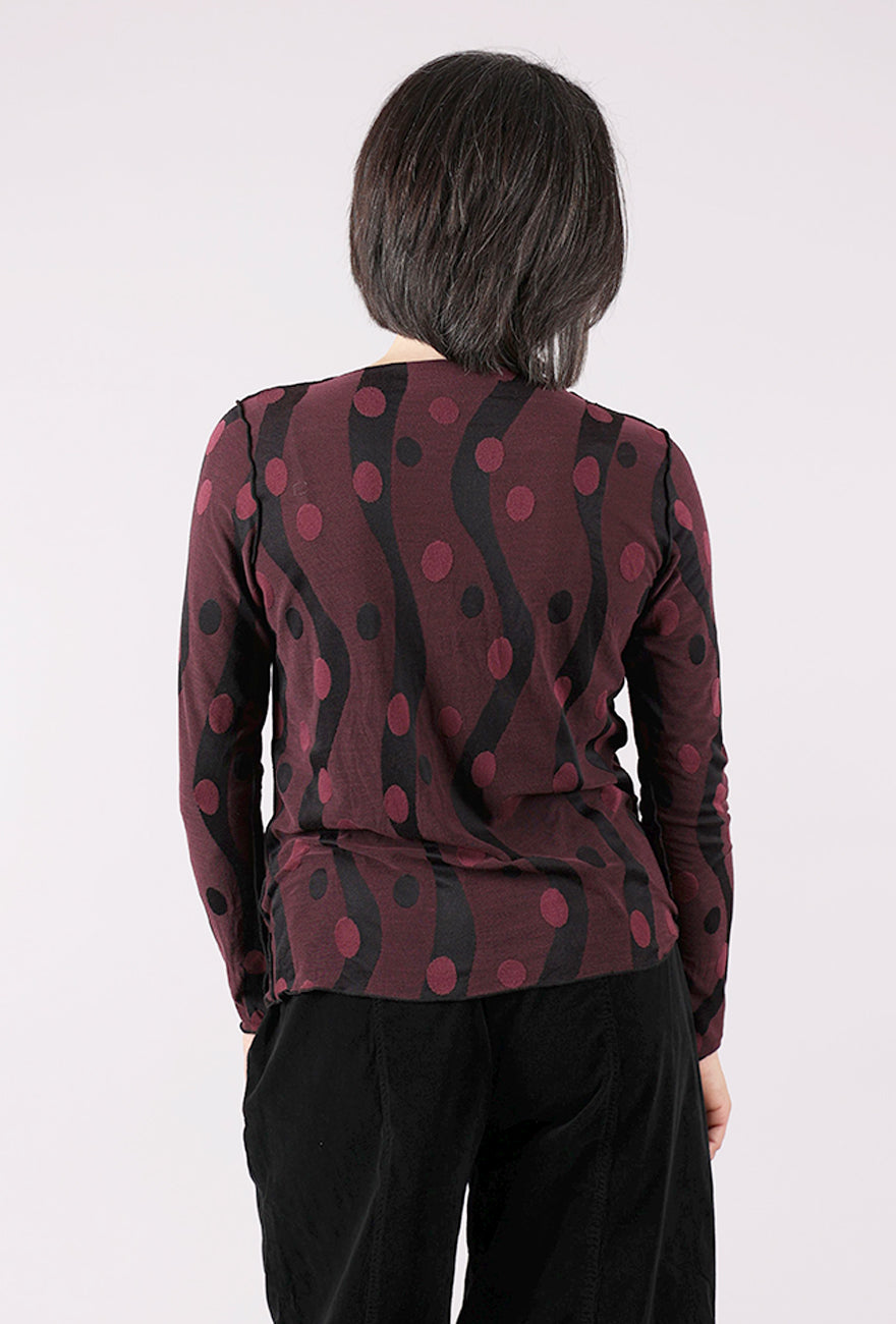Cut Loose Dot Jacquard Pearl Edge Tee, Cinnabark 