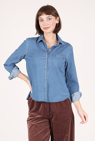 Habitat Perfect Travel Denim Shirt, Medium Blue 