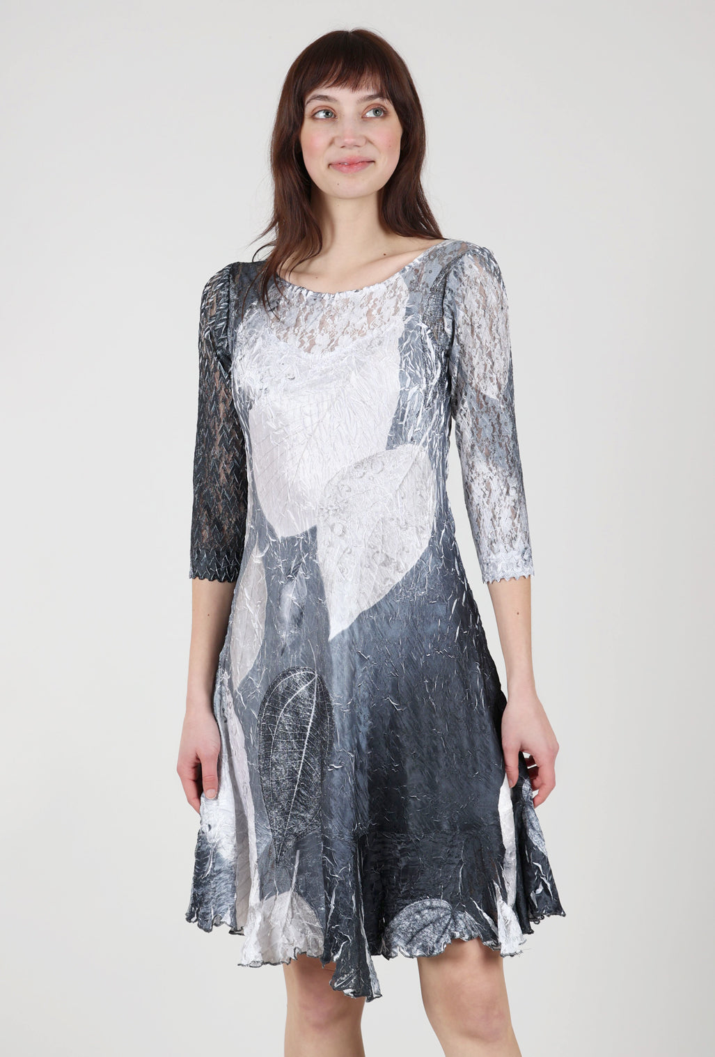 Komarov Ilsa Lace Neck Dress, Black Monet Evie Lou Komarov Ilsa Lace Neck Dress, Black Monet Evie Lou
