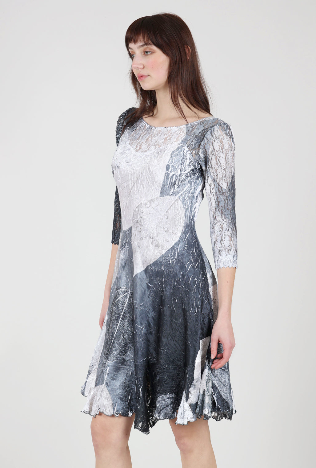 Komarov Ilsa Lace Neck Dress, Black Monet 