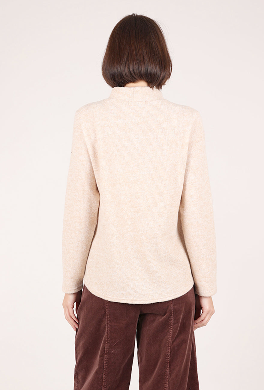 Trisha Tyler Felted Detail Mockneck, Beige 